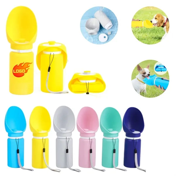 Pet Travel Foldable Water Bottle With Lanyard