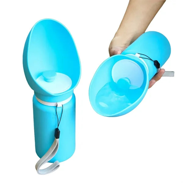 Pet Travel Foldable Water Bottle With Lanyard