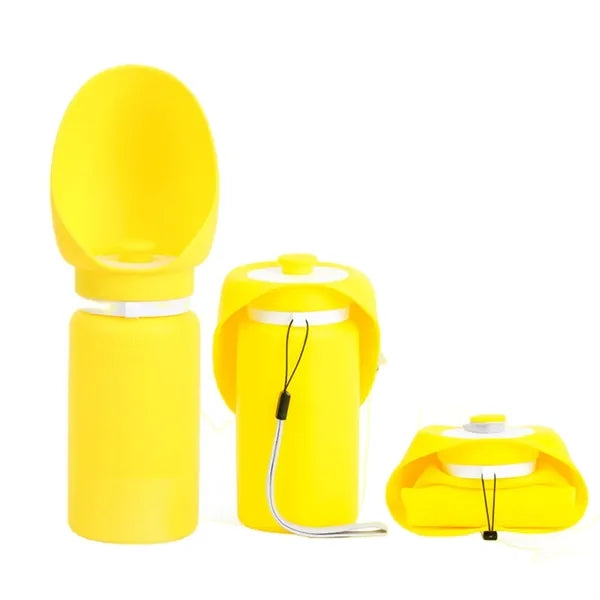 Pet Travel Foldable Water Bottle With Lanyard