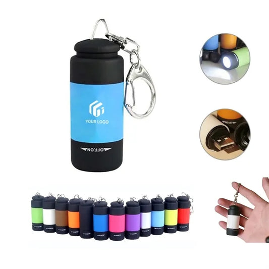 Mini USB rechargeable led outdoor keychain flashlight