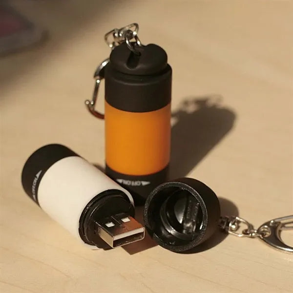 Mini USB rechargeable led outdoor keychain flashlight