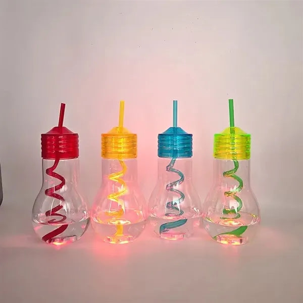 20oz Clear Led Light Bulb Cup Creative Plastic Bottle