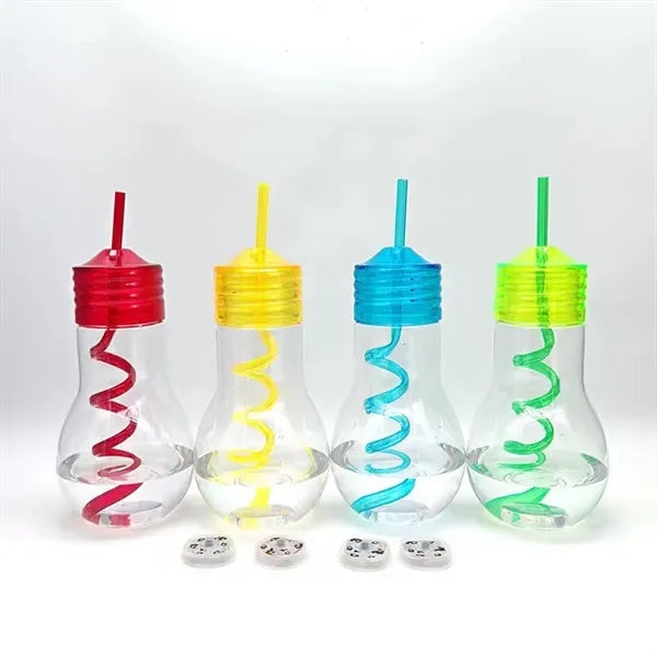 20oz Clear Led Light Bulb Cup Creative Plastic Bottle