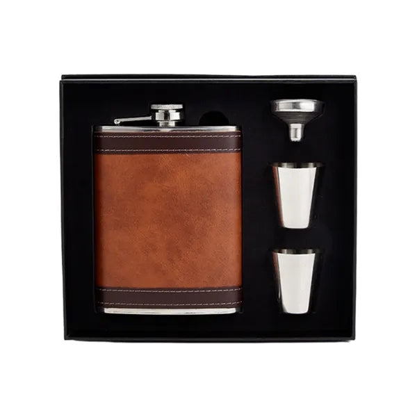 8oz Portable Stainless Steel Hip Flask Set Gift
