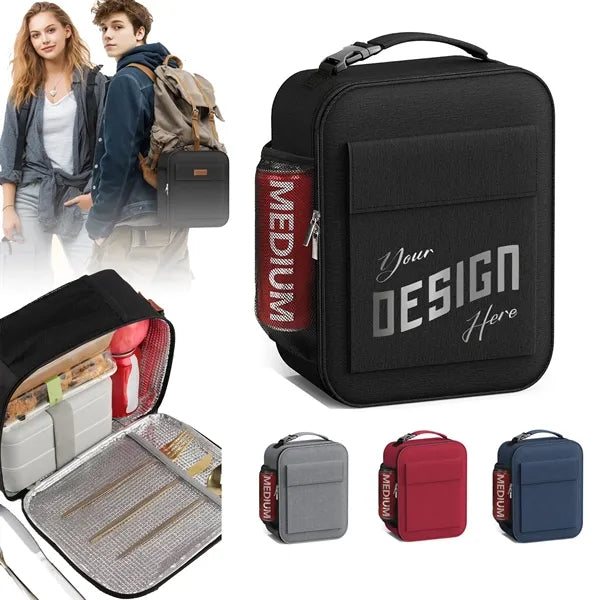 Large Capacity Insulated Lunch Bag with Mutiple Pockets