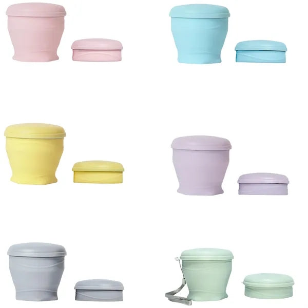 6oz Foldable Silicone Cup with Lid and Lanyard
