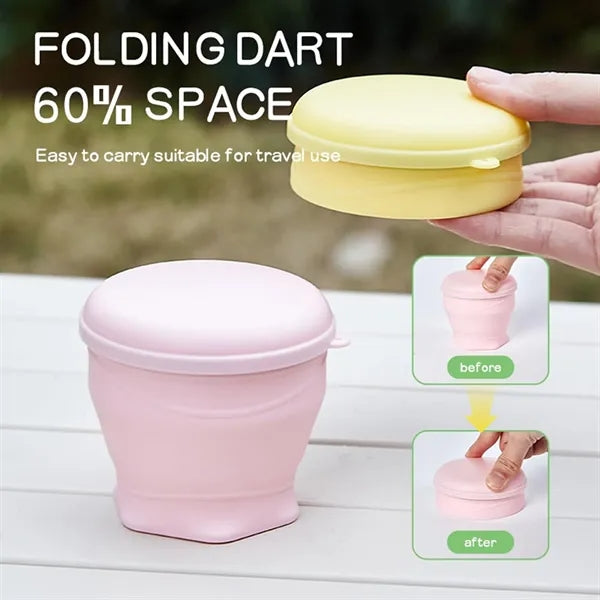 6oz Foldable Silicone Cup with Lid and Lanyard