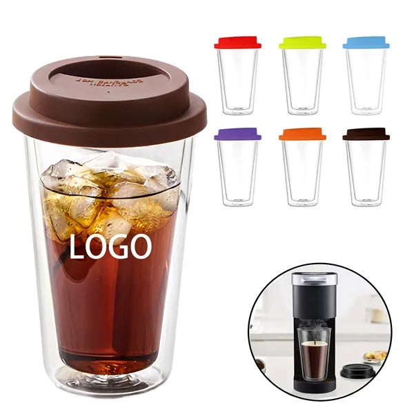 12oz Double-Walled Glass Cup