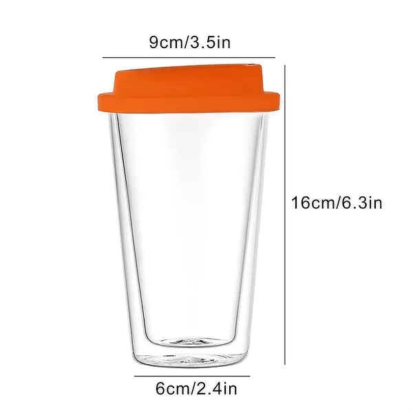 12oz Double-Walled Glass Cup