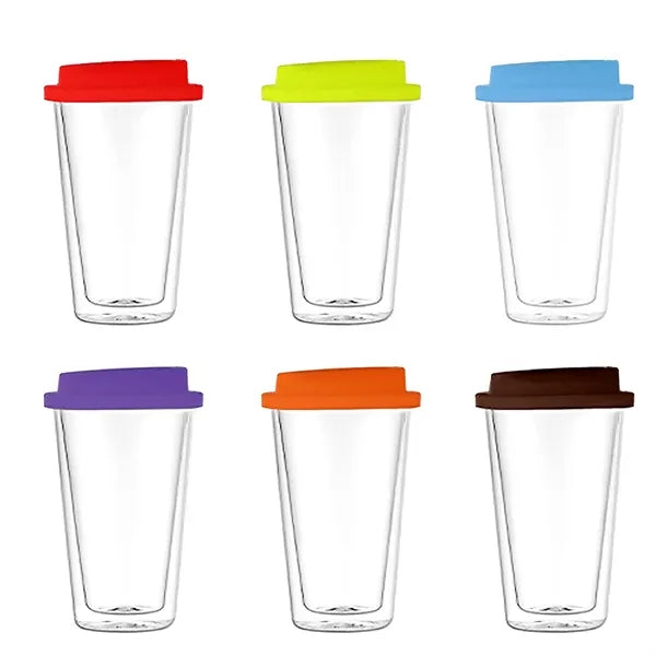 12oz Double-Walled Glass Cup