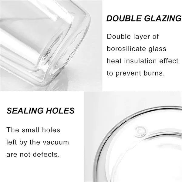 12oz Double-Walled Glass Cup