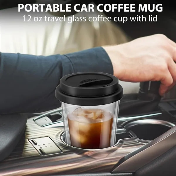 12oz Double-Walled Glass Cup