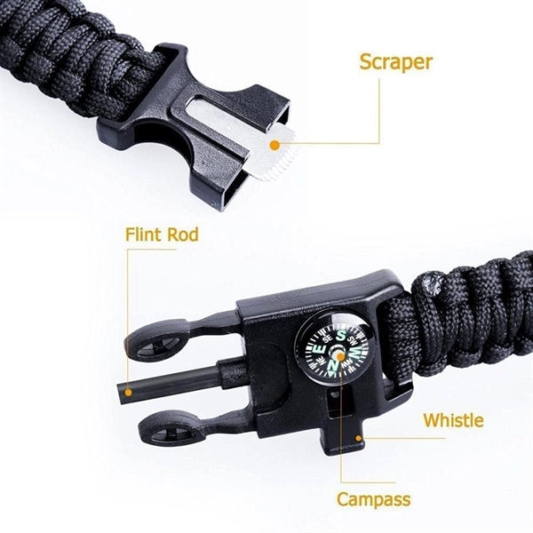 Paracord Survival Bracelet with Whistle-Military Series