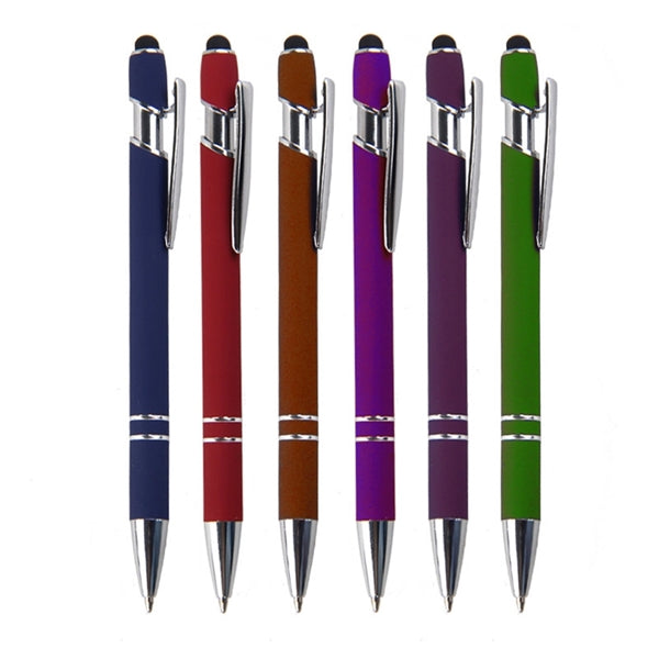 Soft Touch Ballpoint Pen With Stylus