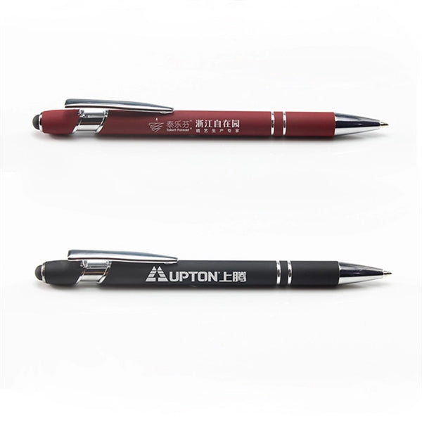 Soft Touch Ballpoint Pen With Stylus