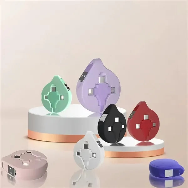 3 In 1 Fast Charging Cable Retractable USB Multi Device