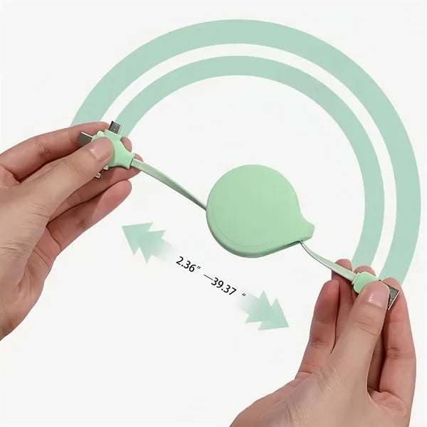 3 In 1 Fast Charging Cable Retractable USB Multi Device