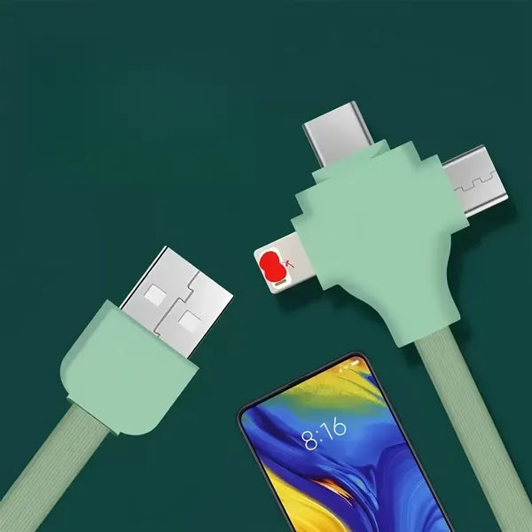 3 In 1 Fast Charging Cable Retractable USB Multi Device