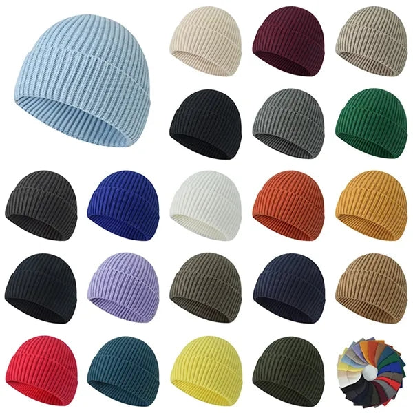 Full Color Thick Knit Beanie Hat