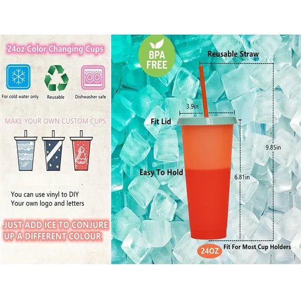 24 OZ Changing Color Cup