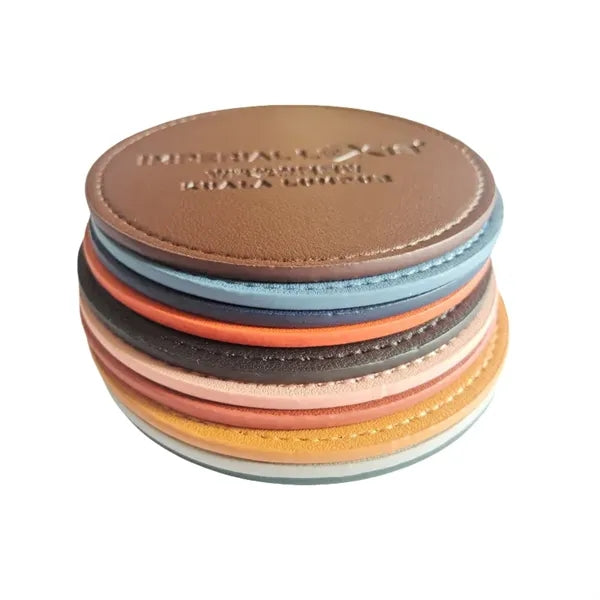 4" Round PU Leather Soft Drink Coaster