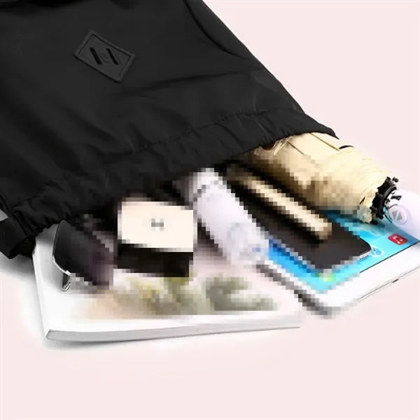 Waterproof Sports Drawstring Backpack With Shoe Compartment
