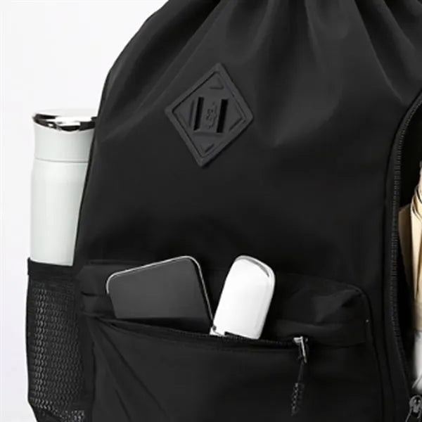 Waterproof Sports Drawstring Backpack With Shoe Compartment