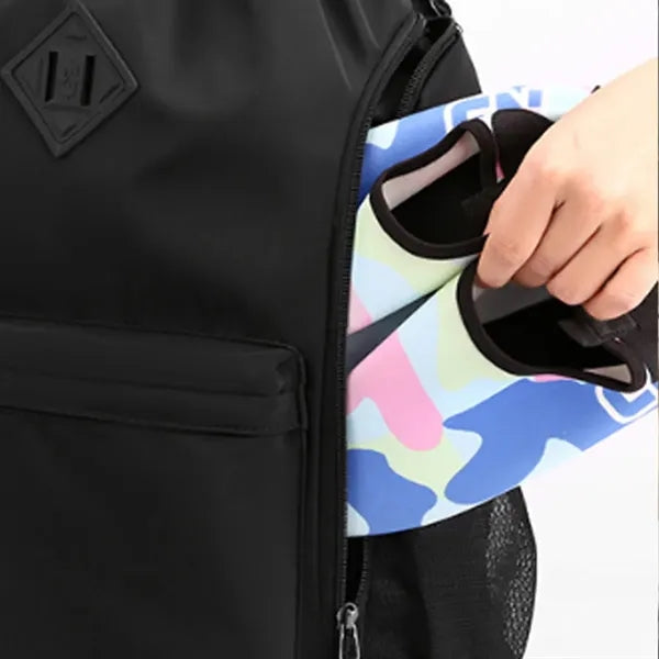 Waterproof Sports Drawstring Backpack With Shoe Compartment