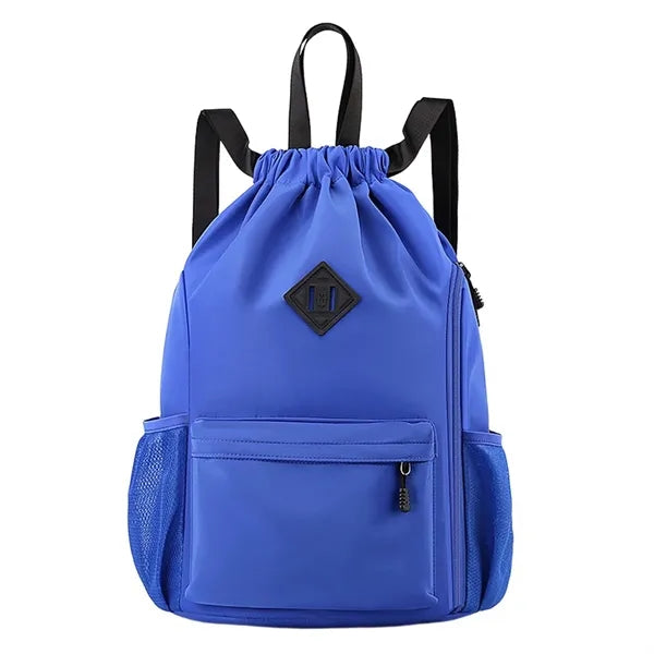 Waterproof Sports Drawstring Backpack With Shoe Compartment