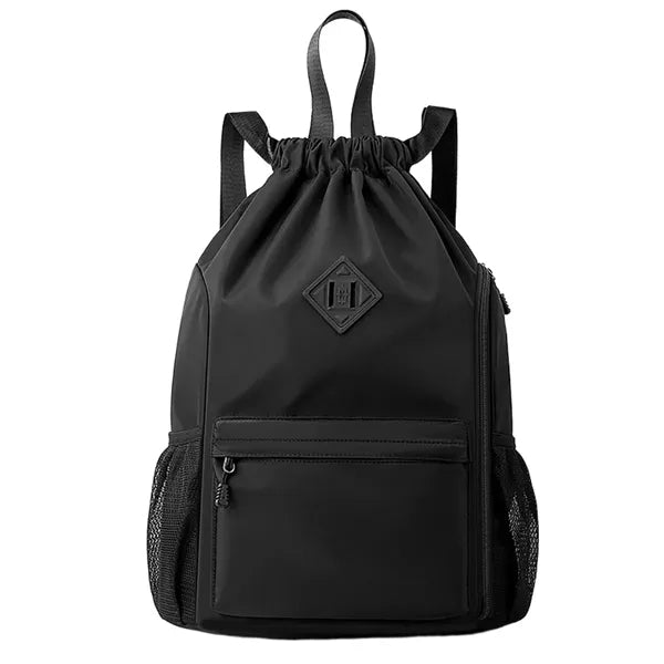Waterproof Sports Drawstring Backpack With Shoe Compartment
