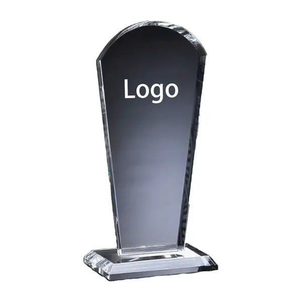Elegant Clear Glass Sandblasted Engraved Award Trophy