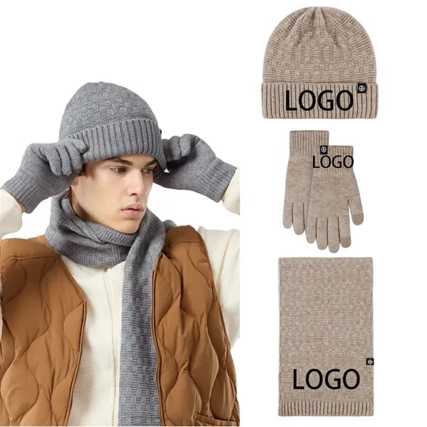 Knitted Hat Scarf And Gloves Set