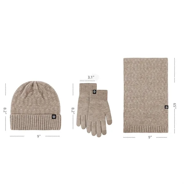 Knitted Hat Scarf And Gloves Set