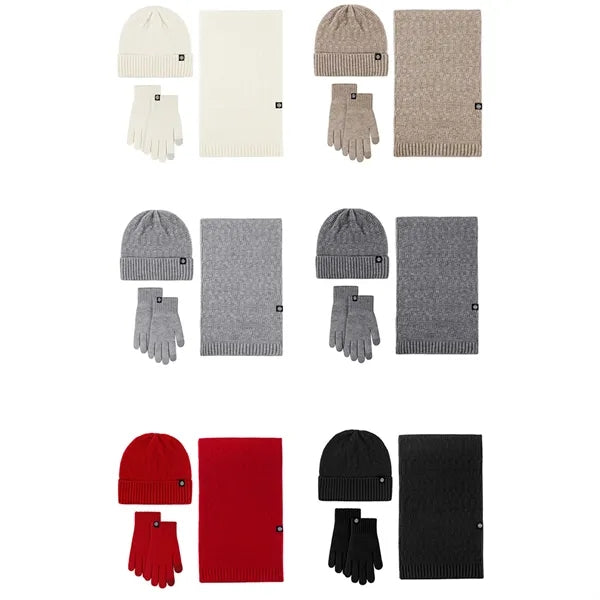 Knitted Hat Scarf And Gloves Set