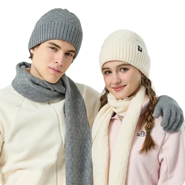 Knitted Hat Scarf And Gloves Set