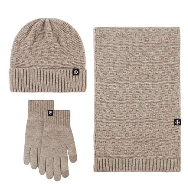 Knitted Hat Scarf And Gloves Set