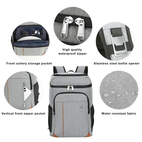 28 Can Dual Compartment Insulated Backpack Cooler