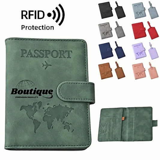 RFID Blocking PU Leather Passport Holder Wallet