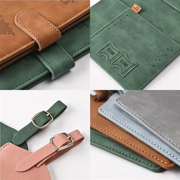 RFID Blocking PU Leather Passport Holder Wallet