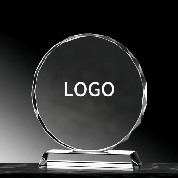 Faceted Crystal Circle Award - Large
