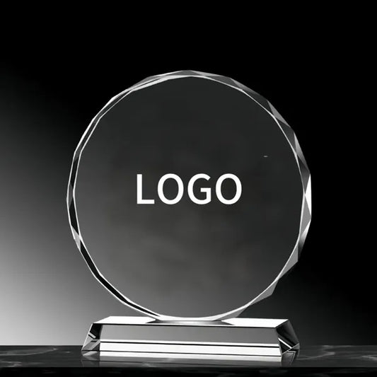 Faceted Crystal Circle Award - Large