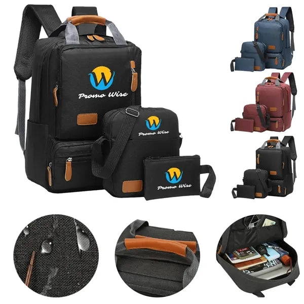 Durable Outdoor Travel Computer Backpack Three-Piece Set