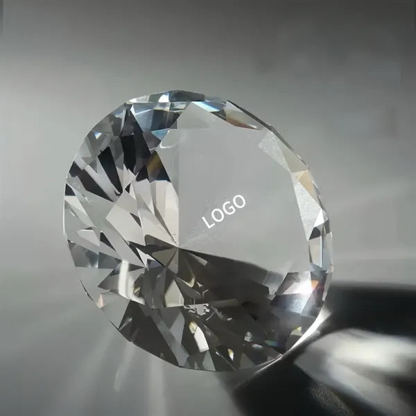 Transparent Round Crystal Faceted Decoration