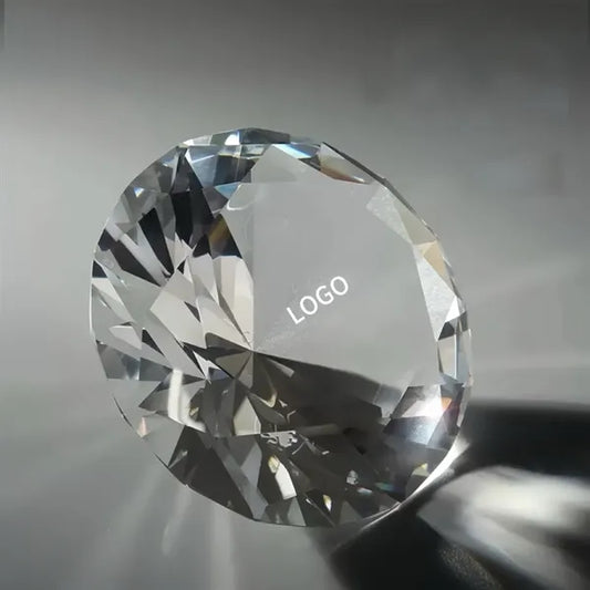 Transparent Round Crystal Faceted Decoration