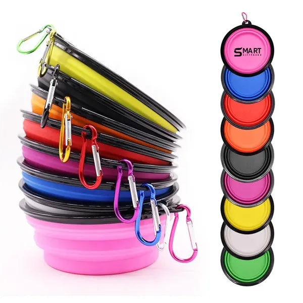 Collapsible Silicone Pet Bowl with Carabiner