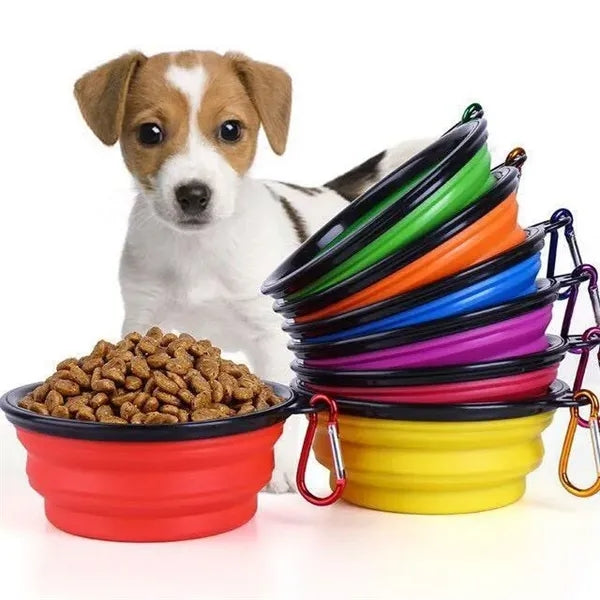 Collapsible Silicone Pet Bowl with Carabiner