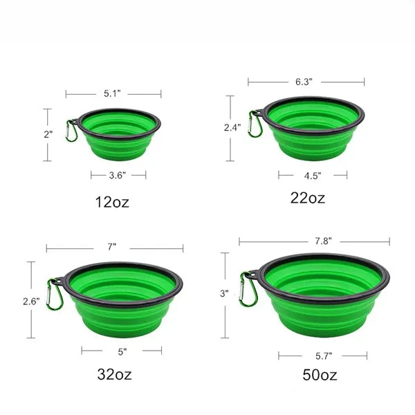 Collapsible Silicone Pet Bowl with Carabiner