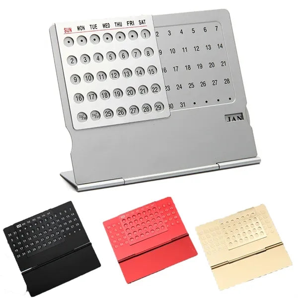 Metal Perpetual Desk Calendar