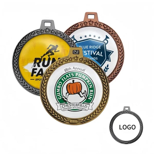 3D Wreath & Star-border Medal