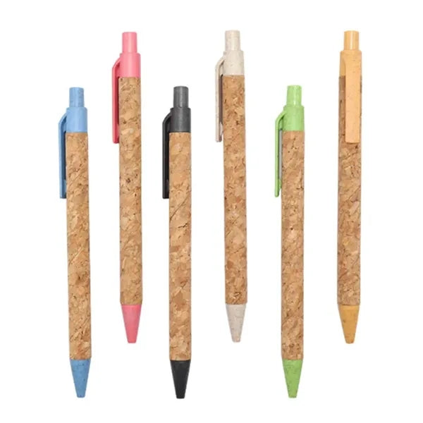 Cork Pen New Environmentally Friendly Pen Push Ball Pen